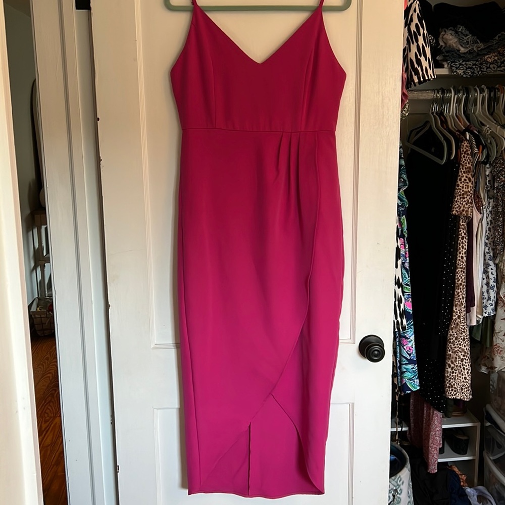Pink midi cocktail dress